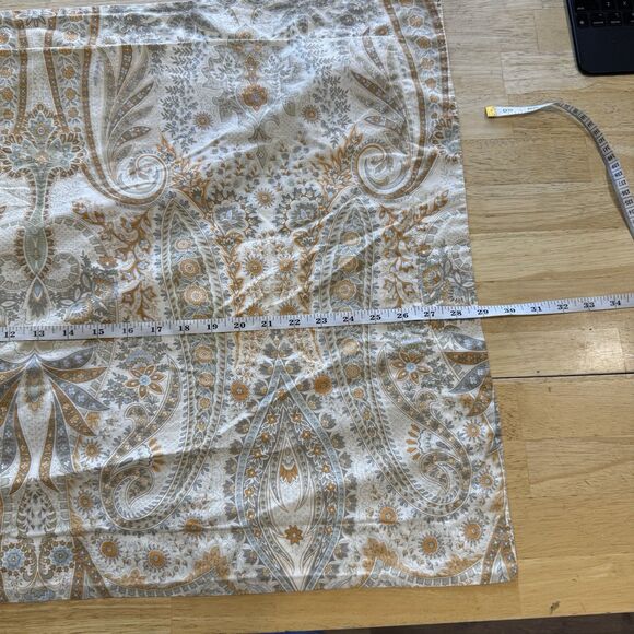 Pottery Barn Blythe Paisley Gold Ivory X2 Standard Pillow Shams Organic Cotton - Picture 10 of 12